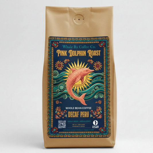 Pink Dolphin Roast Kraft Bag Mockup