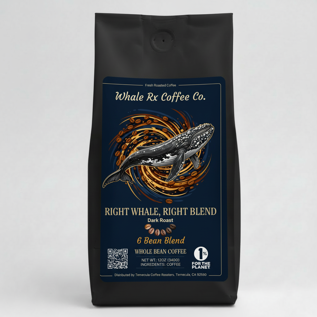 Right Whale, Right Blend Coffee Bag Mockup