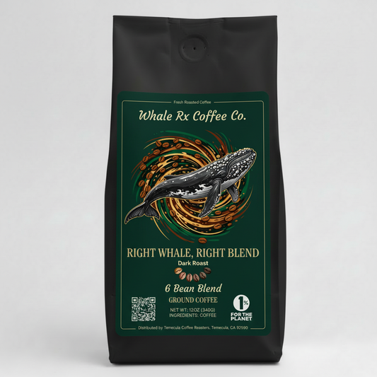 Right Whale, Right Blend Ground Coffee Bag Mockup